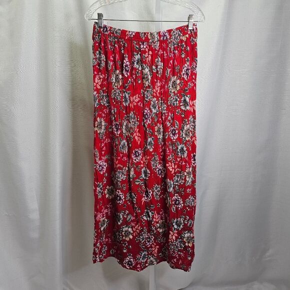 Patrons of Peace Red Floral Charlotte Maxi Skirt Size Large - Picture 7 of 10